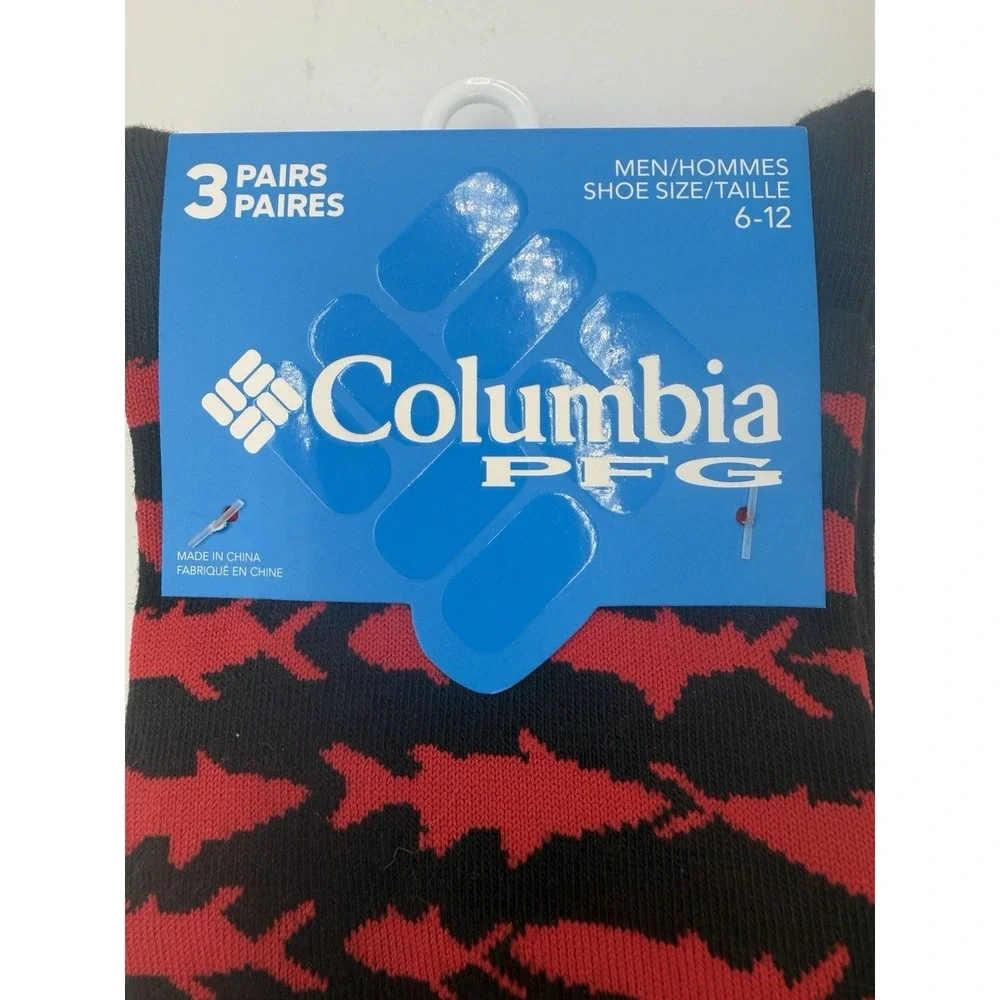 Columbia Men's PFG Patriot Crew Socks 2 Pack 6 Pairs sz 6-12 Fishing
